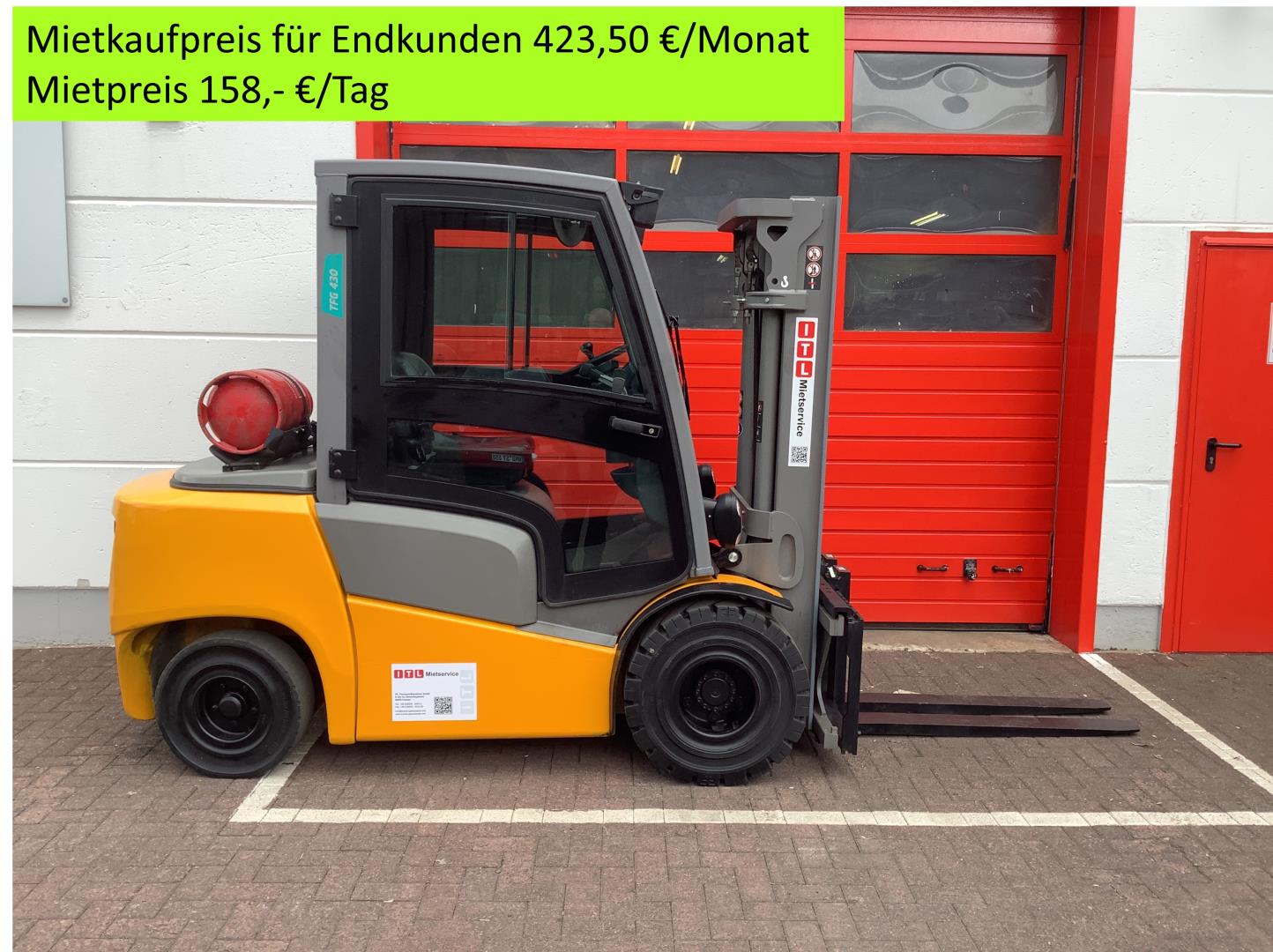 Toyota Gabelstapler Toyota Verbrenner Treibgasstapler <br>Jungheinrich TFG430 <br>Baujahr 2017 <br>Betriebsstunden 2195 <br><br>Mietkauf 328,59 €/Monat 2 Toyota Verbrenner Treibgasstapler <br>Jungheinrich TFG430 <br>Baujahr 2017 <br>Betriebsstunden 2195 <br><br>Mietkauf 328,59 €/Monat – Bild 2