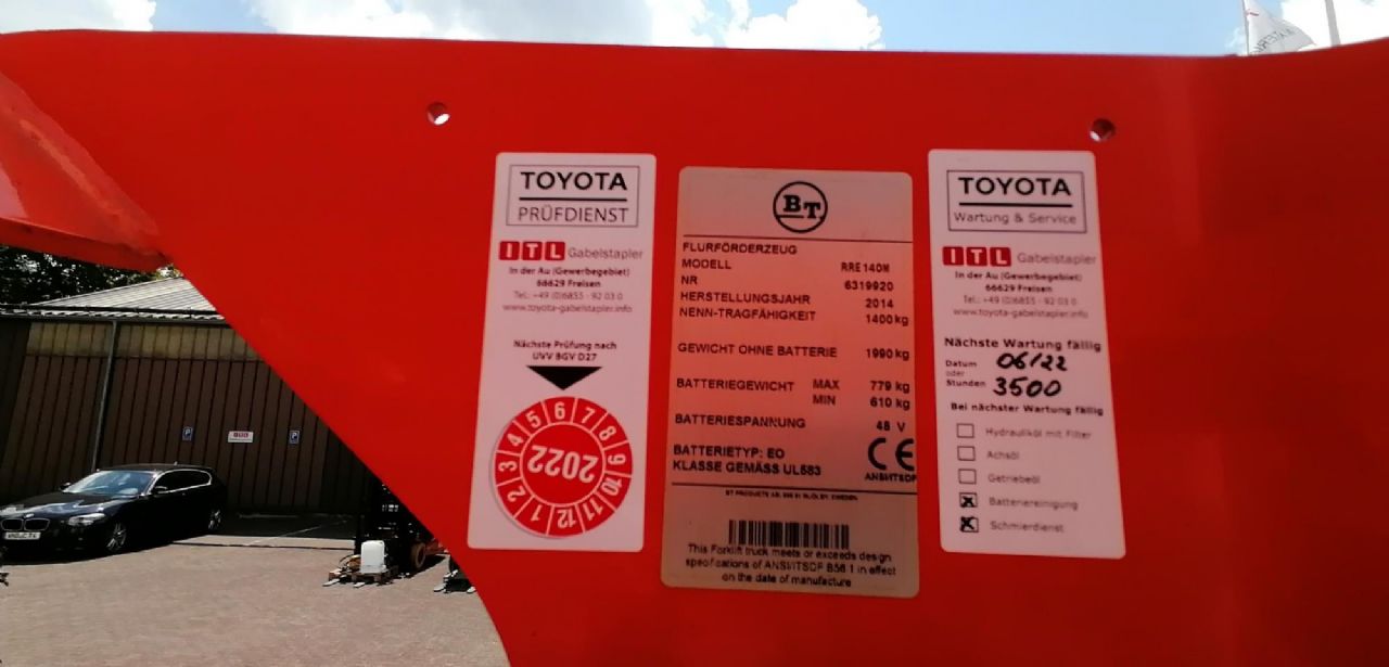 Toyota Gabelstapler Schubmaststapler <br>Toyota RRE140 <br>Baujahr 2014 <br>Betriebsstunden 3274 <br><br>Mietkauf 163,47 €/Monat 9 Schubmaststapler <br>Toyota RRE140 <br>Baujahr 2014 <br>Betriebsstunden 3274 <br><br>Mietkauf 163,47 €/Monat – Bild 9