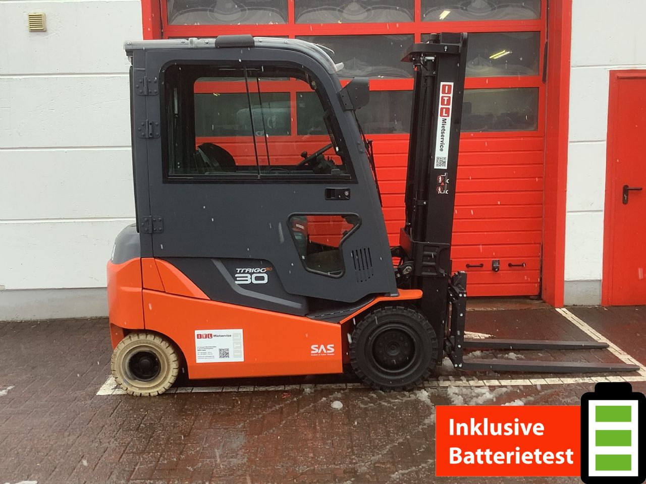 Toyota Gabelstapler Toyota Elektro 4-Rad Stapler <br>Toyota 8FBMKT30 <br>Baujahr 2018 <br>Betriebsstunden 2189 <br><br>Mietkauf 328,59 €/Monat 1 Toyota Elektro 4-Rad Stapler <br>Toyota 8FBMKT30 <br>Baujahr 2018 <br>Betriebsstunden 2189 <br><br>Mietkauf 328,59 €/Monat