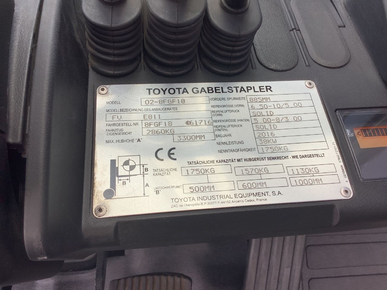 Toyota Gabelstapler Toyota Verbrenner Treibgasstapler <br>Toyota 02-8FGF18 <br>Baujahr 2016 <br>Betriebsstunden 5146 <br><br>Mietkauf 206,40 €/Monat 10 Toyota Verbrenner Treibgasstapler <br>Toyota 02-8FGF18 <br>Baujahr 2016 <br>Betriebsstunden 5146 <br><br>Mietkauf 206,40 €/Monat – Bild 10