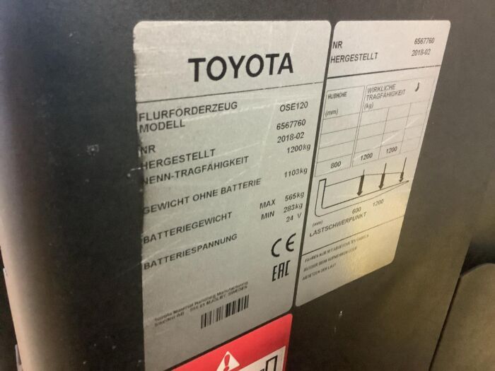 Toyota Horizontalkommissionierer OSE120