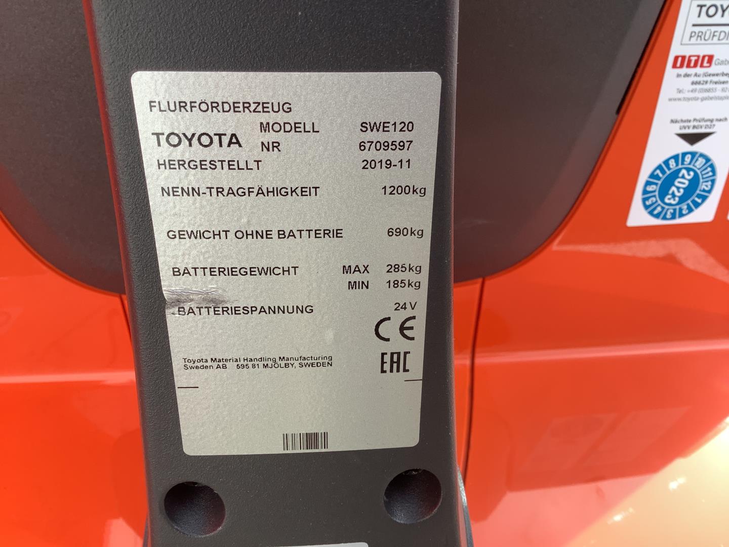 Toyota Gabelstapler Hochhubwagen <br>Toyota SWE120 <br>Baujahr 2019 <br>Betriebsstunden 561 <br><br>Mietkauf 107,33 €/Monat 8 Hochhubwagen <br>Toyota SWE120 <br>Baujahr 2019 <br>Betriebsstunden 561 <br><br>Mietkauf 107,33 €/Monat – Bild 8