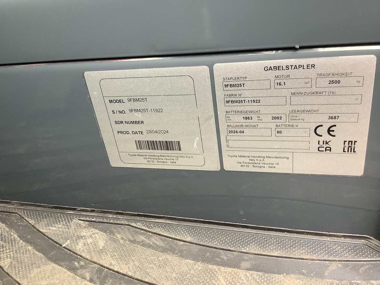 Toyota Gabelstapler Toyota Elektro 4-Rad Stapler <br>Toyota 9FBM25T <br>Baujahr 2024 <br>Betriebsstunden 503 <br><br>Mietkauf 817,34 €/Monat 9 Toyota Elektro 4-Rad Stapler <br>Toyota 9FBM25T <br>Baujahr 2024 <br>Betriebsstunden 503 <br><br>Mietkauf 817,34 €/Monat – Bild 9