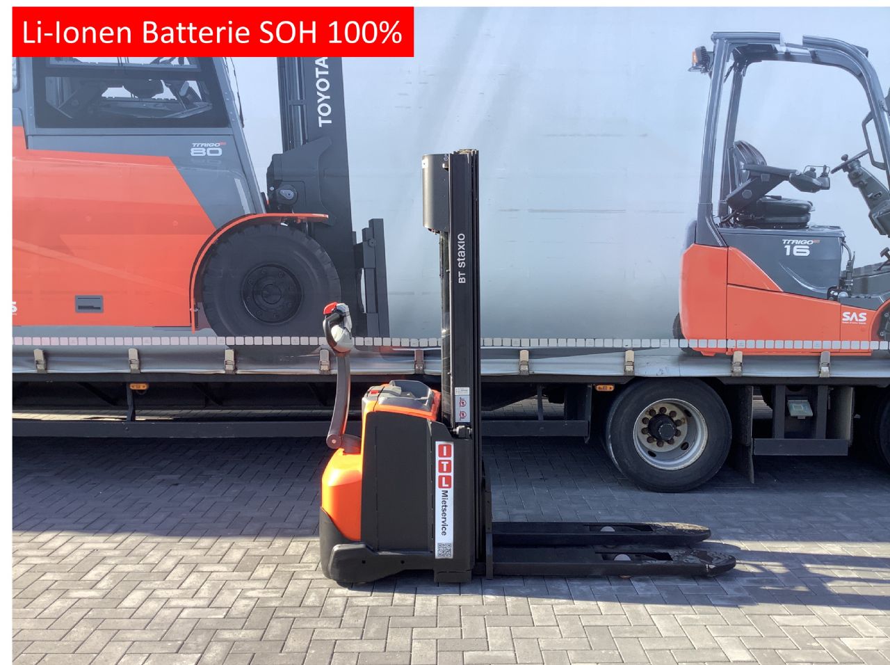 Toyota Gabelstapler Hochhubwagen <br>Toyota SWE120 <br>Baujahr 2024 <br>Betriebsstunden 186 <br><br>Mietkauf 163,47 €/Monat 1 Hochhubwagen <br>Toyota SWE120 <br>Baujahr 2024 <br>Betriebsstunden 186 <br><br>Mietkauf 163,47 €/Monat