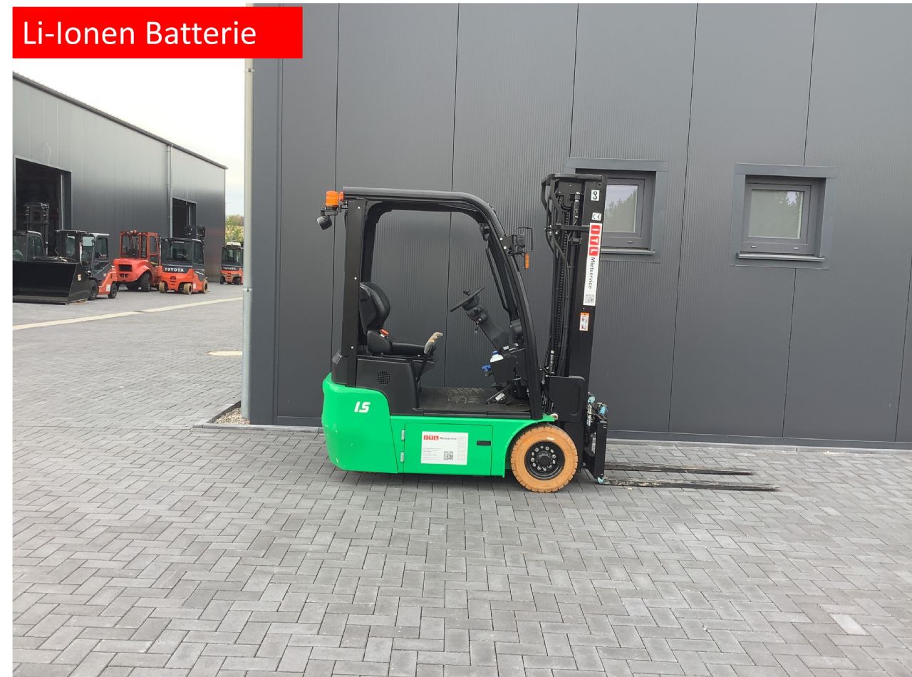 Toyota Gabelstapler Toyota Elektro 3-Rad Stapler <br>HC (Hangcha) CPDS15-XD4-SI <br>Baujahr 2024 <br>Betriebsstunden 99 <br><br>Mietkauf 206,40 €/Monat 1 Toyota Elektro 3-Rad Stapler <br>HC (Hangcha) CPDS15-XD4-SI <br>Baujahr 2024 <br>Betriebsstunden 99 <br><br>Mietkauf 206,40 €/Monat