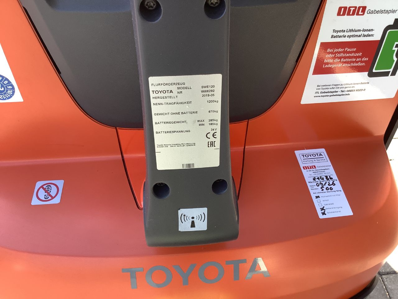 Toyota Gabelstapler Hochhubwagen <br>Toyota SWE120 <br>Baujahr 2019 <br>Betriebsstunden 821 <br><br>Mietkauf 102,37 €/Monat 8 Hochhubwagen <br>Toyota SWE120 <br>Baujahr 2019 <br>Betriebsstunden 821 <br><br>Mietkauf 102,37 €/Monat – Bild 8