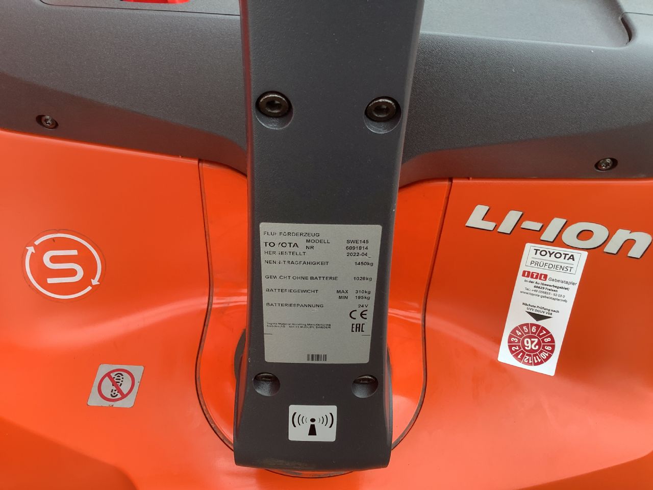 Toyota Gabelstapler Hochhubwagen <br>Toyota SWE145 <br>Baujahr 2022 <br>Betriebsstunden 662 <br><br>Mietkauf 120,54 €/Monat 8 Hochhubwagen <br>Toyota SWE145 <br>Baujahr 2022 <br>Betriebsstunden 662 <br><br>Mietkauf 120,54 €/Monat – Bild 8