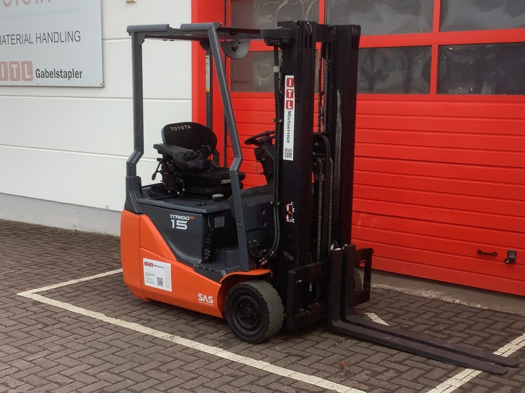 Toyota Gabelstapler Toyota Elektro 3-Rad Stapler <br>Toyota 8FBE15T <br>Baujahr 2020 <br>Betriebsstunden 4652 <br><br>Mietkauf 246,03 €/Monat 5 Toyota Elektro 3-Rad Stapler <br>Toyota 8FBE15T <br>Baujahr 2020 <br>Betriebsstunden 4652 <br><br>Mietkauf 246,03 €/Monat – Bild 5