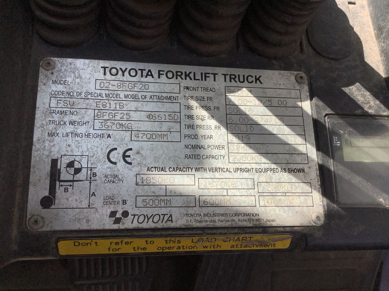Toyota Gabelstapler Toyota Verbrenner Treibgasstapler <br>Toyota 02-8FGF20-Export <br>Baujahr 2019 <br>Betriebsstunden 2768 <br><br>Mietkauf 196,49 €/Monat 8 Toyota Verbrenner Treibgasstapler <br>Toyota 02-8FGF20-Export <br>Baujahr 2019 <br>Betriebsstunden 2768 <br><br>Mietkauf 196,49 €/Monat – Bild 8