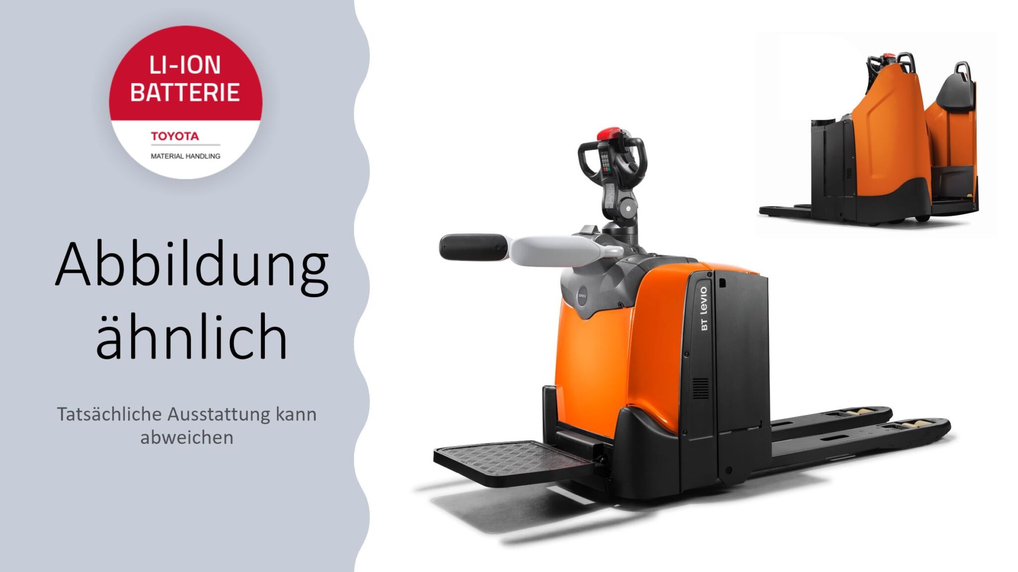 Toyota Gabelstapler Niederhubwagen <br>Toyota LPE220 <br>Baujahr 2024 <br>Betriebsstunden 238 <br><br>Mietkauf 125,49 €/Monat 1 Niederhubwagen <br>Toyota LPE220 <br>Baujahr 2024 <br>Betriebsstunden 238 <br><br>Mietkauf 125,49 €/Monat