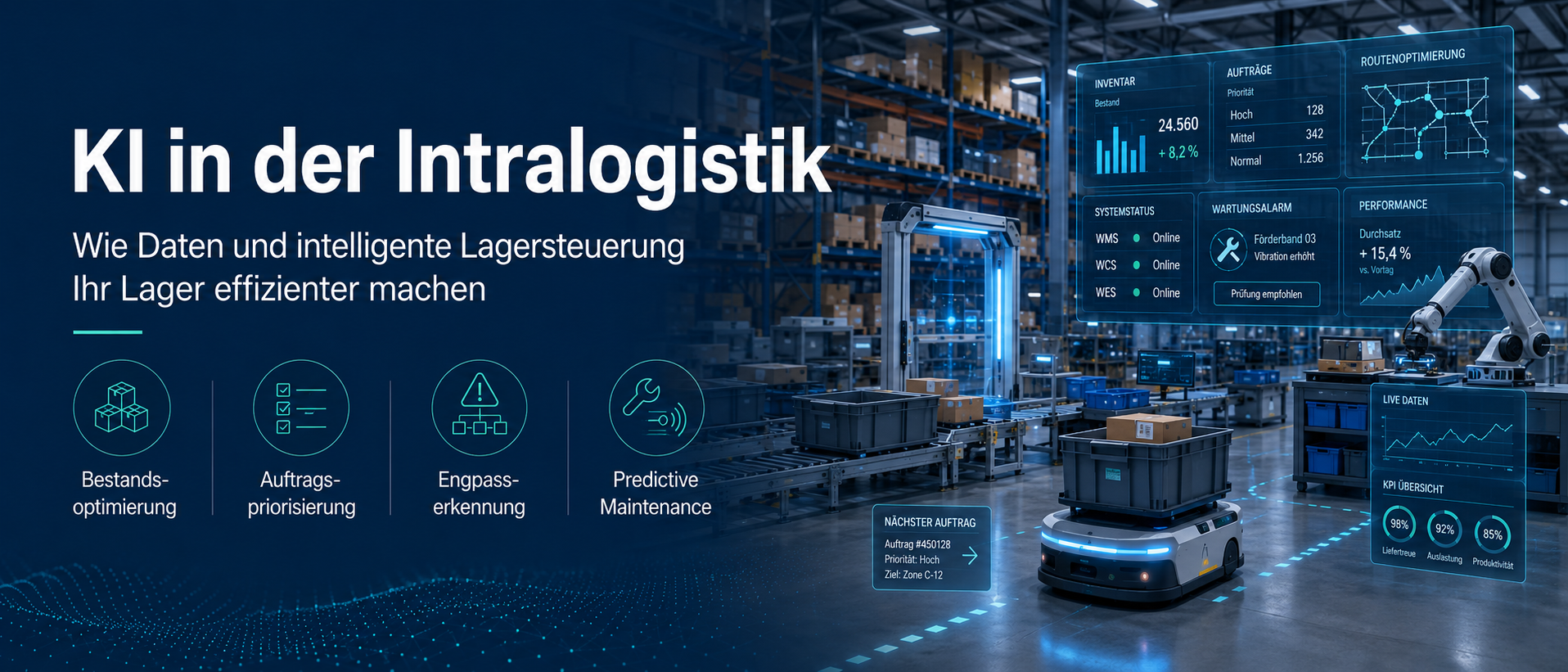 KI in der Intralogistik: Wie Daten und intelligente Lagersteuerung Ihr Lager effizienter machen – ITL Saarland Konken kostenlose Beratung Automatisierung KI in der Intralogistik: Wie Daten und intelligente Lagersteuerung Ihr Lager effizienter machen - ITL Saarland Konken kostenlose Beratung Automatisierung