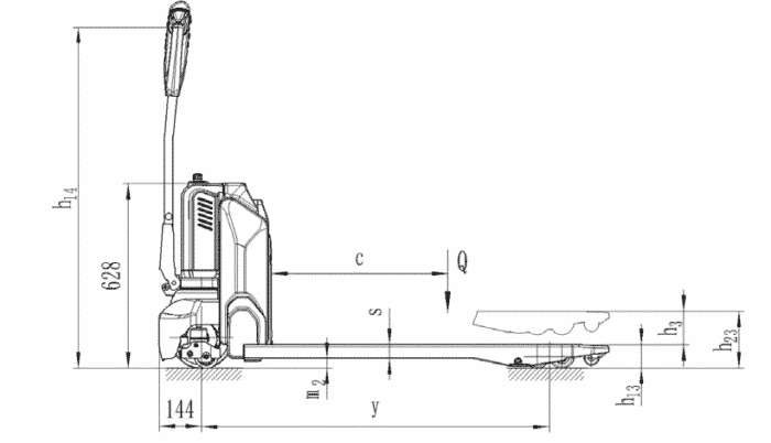 Toyota-Gabelstapler-Hubwagen Tyro LHE130 Zeichnung 1
