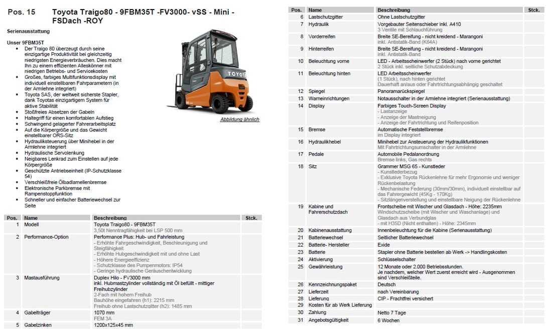 Toyota Gabelstapler Toyota Toyota Traigo80 - 9FBM35T -Duplex Hilo FV3000 - vSS - Mini - FSDach - 460Ah LiIon (SOFORT LIEFERBAR Neumaschinen) 2 Toyota Toyota Traigo80 - 9FBM35T -Duplex Hilo FV3000 - vSS - Mini - FSDach - 460Ah LiIon (SOFORT LIEFERBAR Neumaschinen) – Bild 2