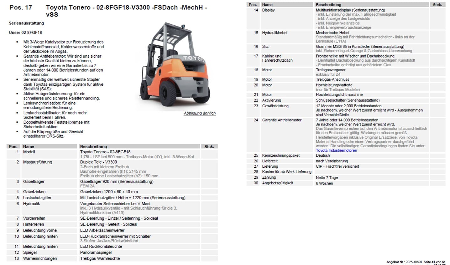 Toyota Gabelstapler Toyota Tonero Treibgas-Motor (Y4) 02-8FGF18-V3300-FSDach-MechH-vSS (SOFORT LIEFERBAR Neumaschinen) 9 Toyota Tonero Treibgas-Motor (Y4) 02-8FGF18-V3300-FSDach-MechH-vSS (SOFORT LIEFERBAR Neumaschinen) – Bild 9